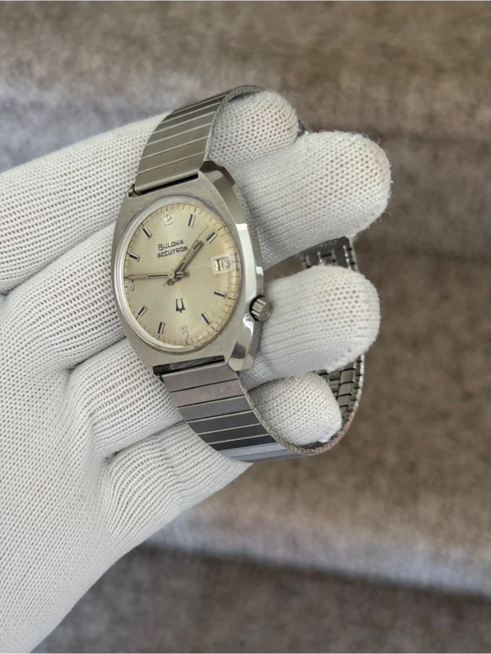 Bulova Accutron Vintage Silver Case rare collectible men’s watch